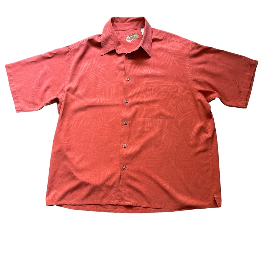 Caribbean Pineapple 100% Silk Tropical Hawaiian Button Up XL